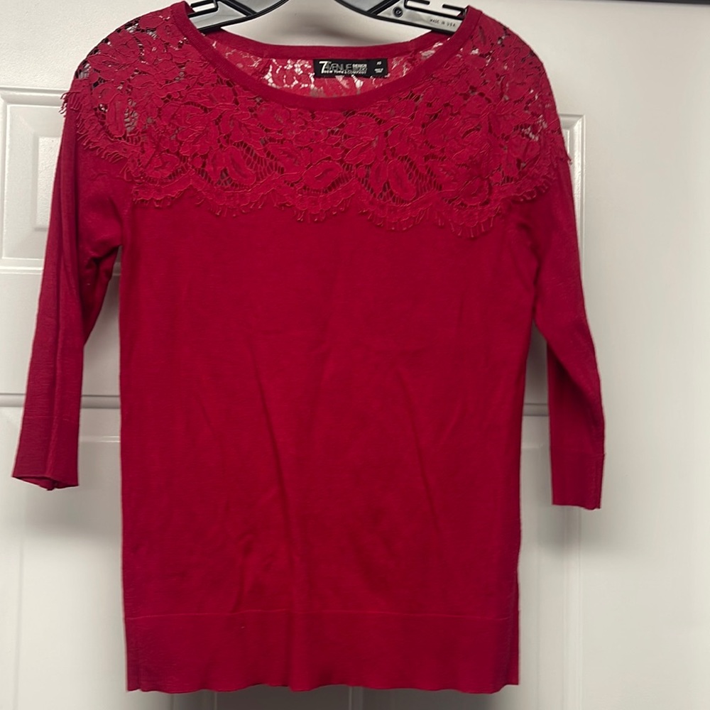 Beautiful red lace lightweight sweater
